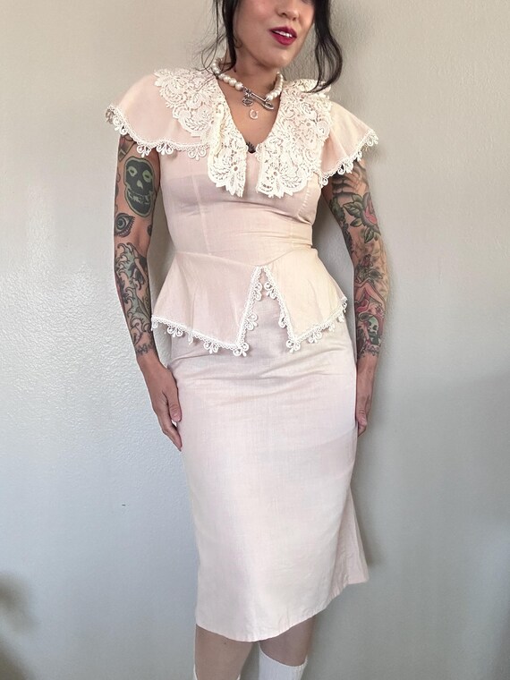 chinese dress ladies 80s Baby Pink Silk Shirt Dress  mrportobello