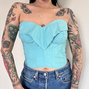 1950s Bustier Top, 1950s Sun Top, 1950s Cotton Bustier Top, Pin Up Girl Top, Bustier Top, Rockabilly Top, Strapless Bustier, Bust 34
