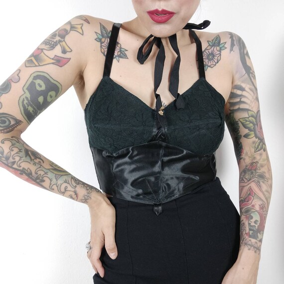 1940s Black BUSTIER Bra, 40s Bustier, 1940s Black