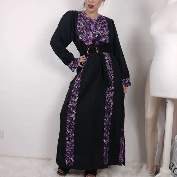 1960s Hungarian Embroidered Maxi Peasant Dress, 60