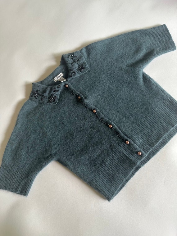 1990s Angora Cropped Sweater, 90s Sweater, 1950's… - image 6
