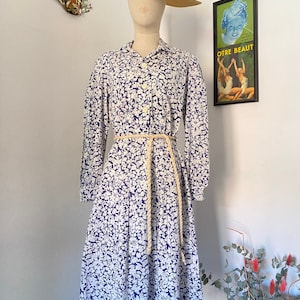 1930s Cotton Dress, 1930s Day dress, Feed Sack Dress, 1930s Feed Sack, 30s Dress, Medium