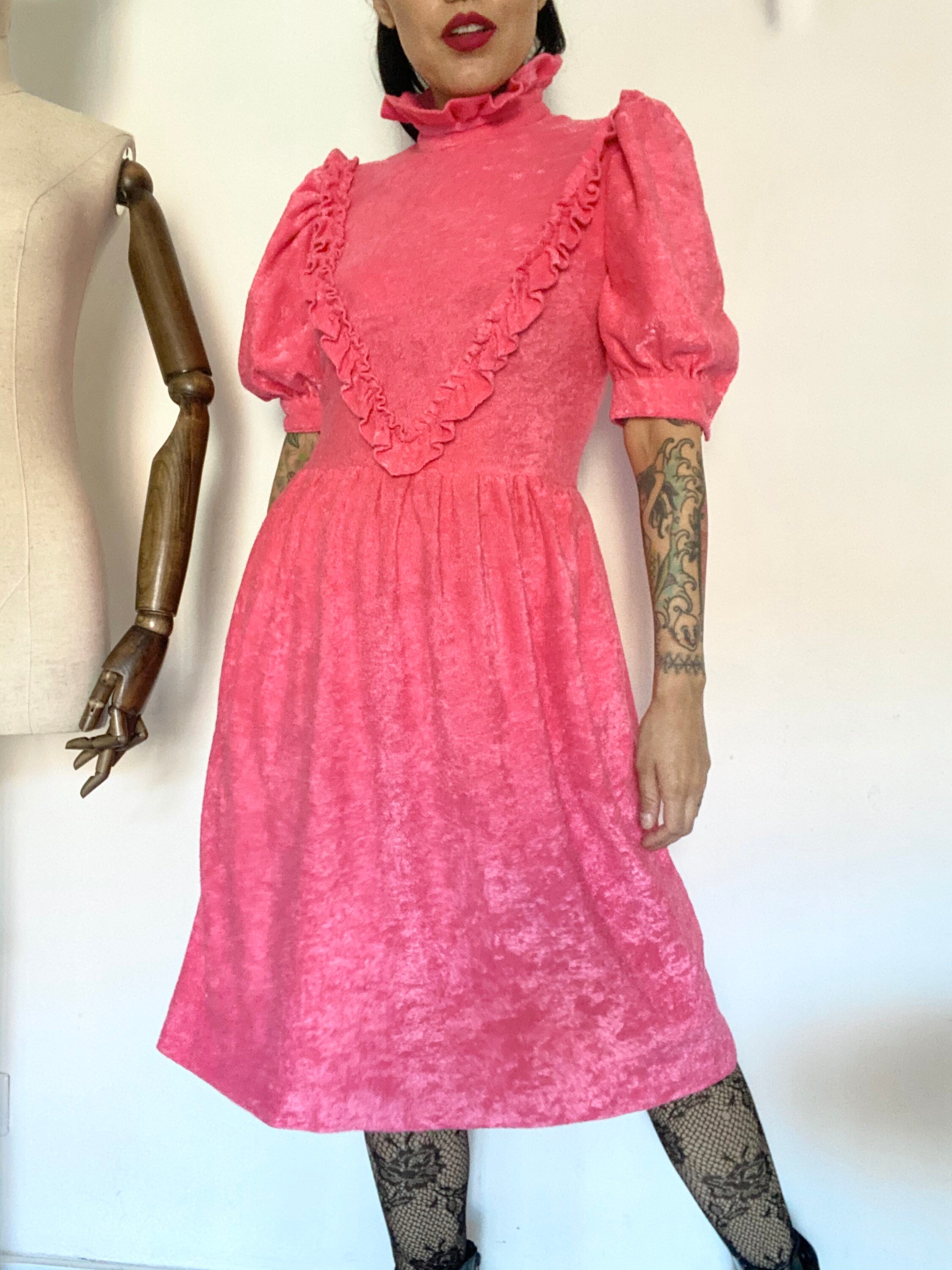 1980s Barbie Pink Velour Baby Doll Dress Vintage Barbie | Etsy