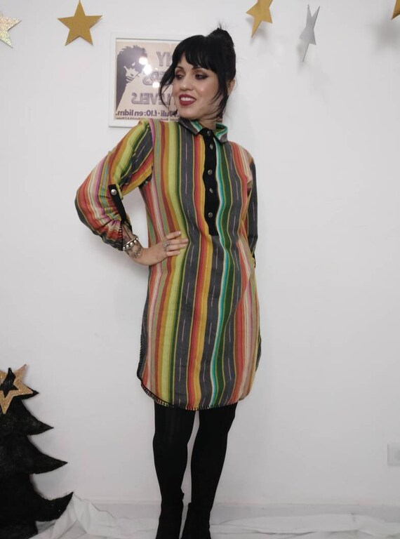 Silverado Mexican Serape Tunic Dress, Mexican Dre… - image 1