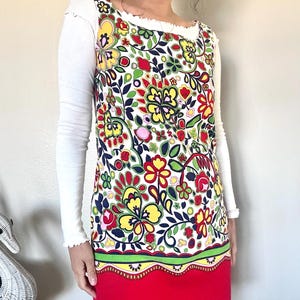 1960s Babydoll Dress, 1960s Mini dress, 1960s Twiggy Dress, 60s Folk Print Dress, 60s Cotton Dress, 60s Shift Dress, 60s Miod Dress, Small