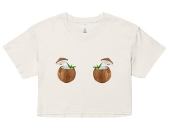 Coconuts Boobie Tee: Funny Women's Graphic Crop Top, Beach Lover Gift, Tropical