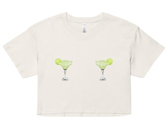 Margarita Boobie Tee: Funny Women's Graphic Crop Top, Bachelorette Gift, Cocktail