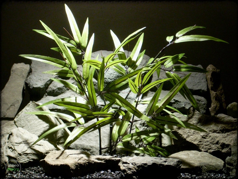 Artificial Black Bamboo Reptile Or Snake Cage Decor Plant Etsy