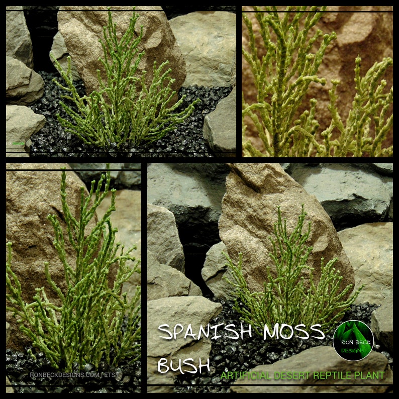 Artificial Spanish Moss Bush Desert Reptile Tank Plant PRP484 image 1