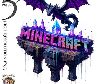Ender Dragon PNG Bundle: Gaming Designs, Party Decor (Digital Download 4500x4500px )