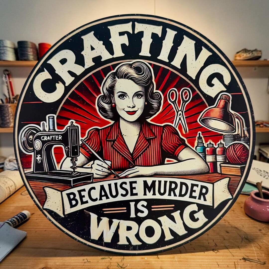 Example Craft Sign Retro Crafting Sign Funny Sewing Decor, Gift for Crafters, Vintage ...