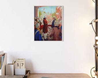 George Washington poster | 250th Anniversary of America Wooden Frame