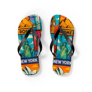 Travel Flip Flops  Summer Sandals for Beach, Vacation, Gift for Travelers, Eco-Friendly Footwear, Fun Holiday Accessories