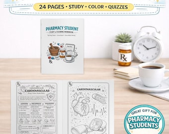 Quaderno da colorare per studenti di farmacia / Libro di studio e regalo per futuri farmacisti