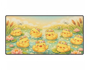 Tappetino da scrivania Kawaii Duck XL / Tappetino da gioco con simpatico anatroccolo in stile anime