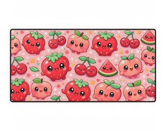 Tappetino da scrivania carino XL / Tappetino da scrivania kawaii carino / Tappetino da gioco Kawaii Fruit Friends