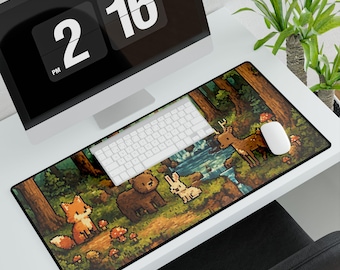Tappetino da scrivania Pixel Art Forest Gaming ispirato ai nostalgici giochi retrò