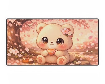Tappetino da scrivania con orsetto kawaii / Tappetino da scrivania con orsetto carino / Tappetino da scrivania da gaming con sakura