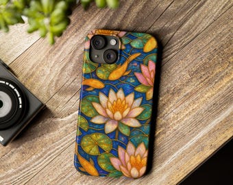 Custodia per iPhone Waterlily Lotus: mosaico floreale in vetro colorato finto
