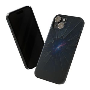 Shattered Space 3D Illusion Phone Case Cool Surrealism Phone Case for Boys Space Lover Galaxy Design