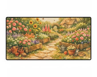 Tappetino da scrivania da giardinaggio XL / Tappetino da scrivania naturalistico / Tappetino da scrivania da giardino / Tappetino da scrivania botanico/natura per gaming, idea regalo