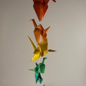 Origami String of Cranes Unique - Gift - Colorful - Paper Gift - String - Hand Made - Recycled - Multicolor