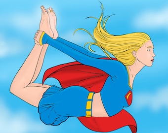 Free Fallin' DC Supergirl PRINT by Michigan artist Dennis A!