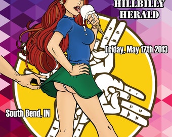 Steel Panther rock Gig Poster, limited, signed and numbered Live at Club Fever South Bend Indiana, May 17, 2013