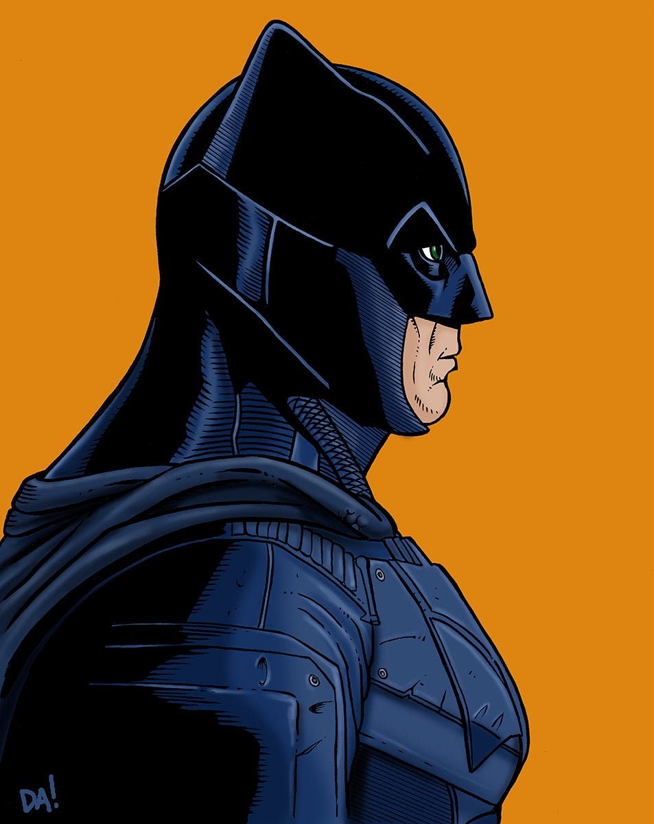 Batman Ben Affleck Batfleck Justice League digital print by illustrator  Dennis A!