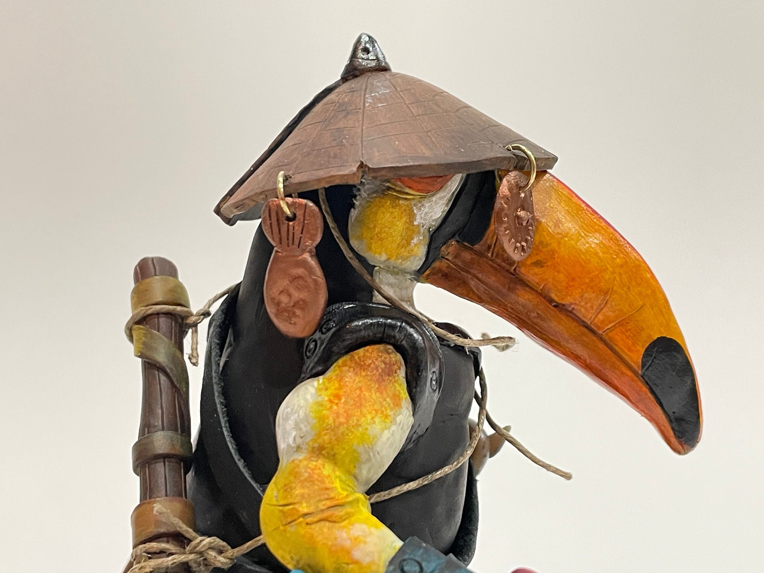 Toucan Ninja Figurine: One-of-a-kind Polymer Clay Fantasy Art - Etsy