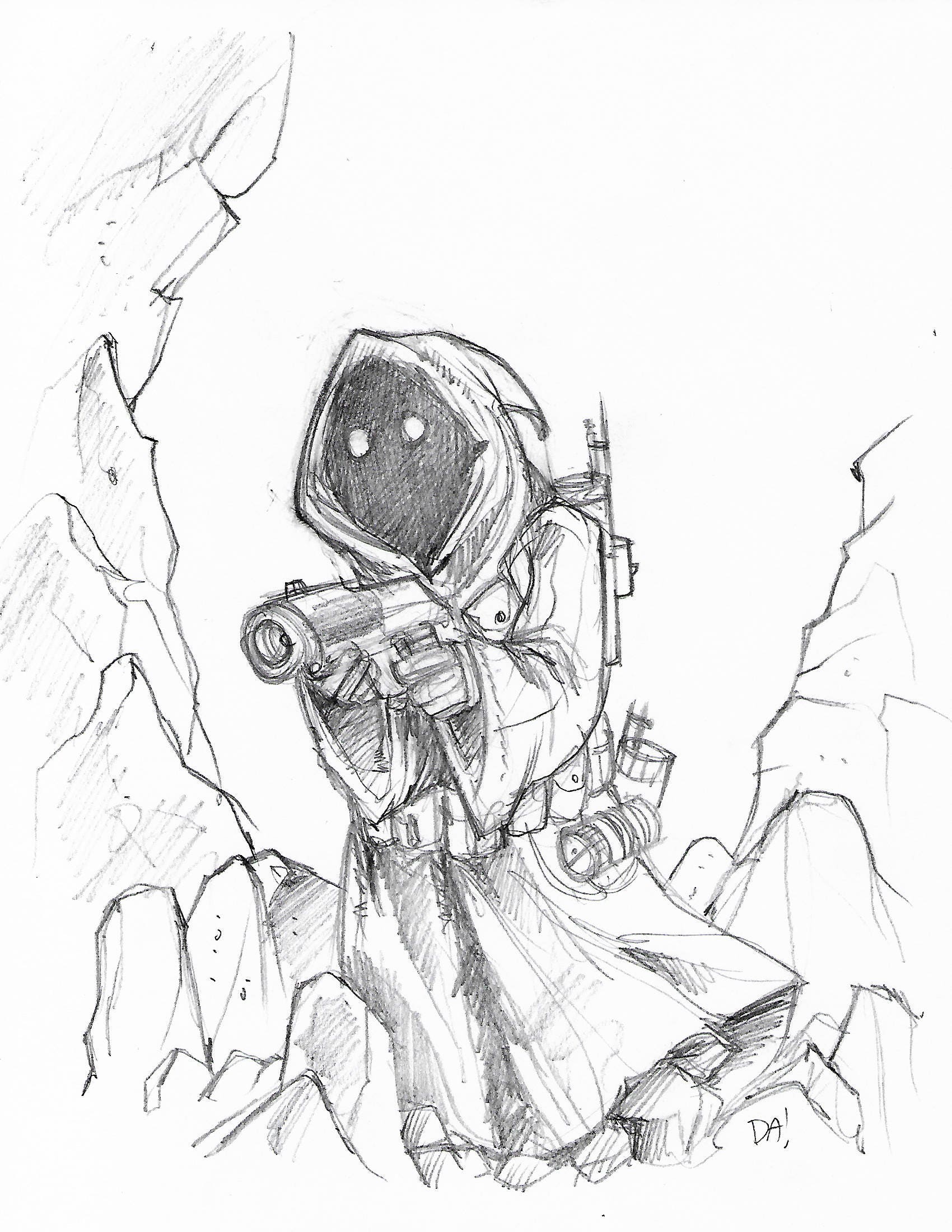 Jawa Original Star Wars fan art sketch by Dennis A Etsy