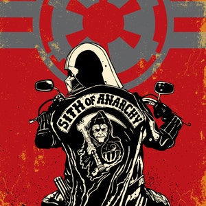 Sith of Anarchy Darth Vader, 12&quot;x12&quot; print Star Wars meets Sons of Anarchy