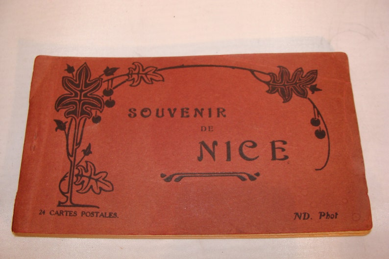 1920's French Postcard Book Nice France Printed scenes 24 Etsy