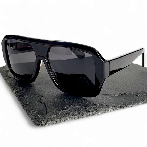 UV400 Tortoiseshell Acetate Frame Sunglasses Knight - Polished Brindle Tortoiseshell Acetate Green Lens  main image 4