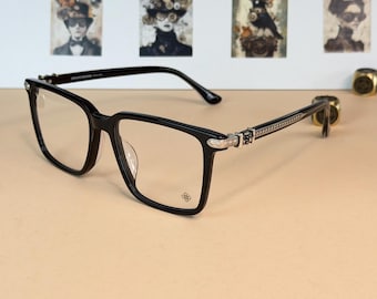Eyeglasses Optical Glasses Frames Japanese Retro Square Nerdy Eyewear Black Silver Unisex