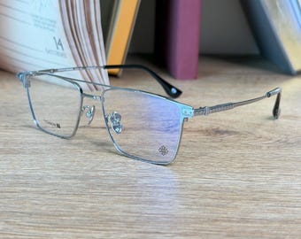 Titanium Rectangle Eyeglasses Blue Light | Premium eyewear | Optical glasses frames | Japanese Korean retro vintage | Best gift for him her