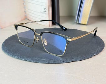 Titanium Japanese Glasses | Eyeglasses eyewear optical glasses frames nerdy rectangular titanium, Japanese Korean retro, prescription-ready