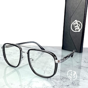 Blaulichtfilter Brille Unisex | Schwarze Aviator Optisch Frames TR90 Metall | Stilvolle ETE-Brille für Bildschirme Korrekturgläser