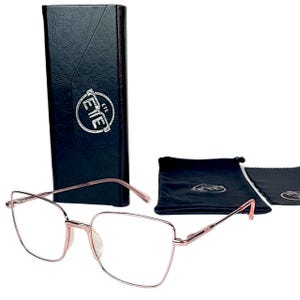 Eyeglass Frames Women Metal | Pink Gold ETE Optical Glasses | Retro Vintage Handmade Style | Prescription Ready Eyewear Gift