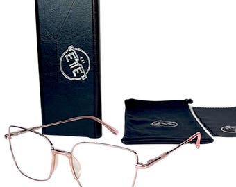 Pink Gold Metal Eyeglass Frames: Retro Vintage Handmade Style
