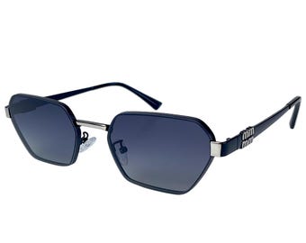 Sunglasses Polarized Unisex Black Metal | Classic Hexagonal ETE Shades Gift Set