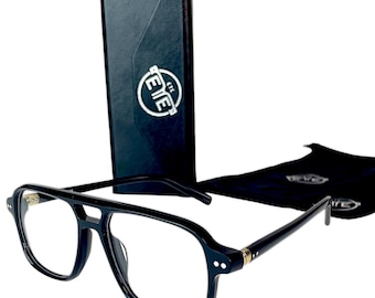 Black Acetate Eyeglass Frames | Unisex Optical Glasses, Prescription Ready