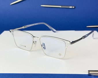 Titanium glasses frames Japanese Korean retro vintage unisex optical,Blue light filter, best gift for him and her