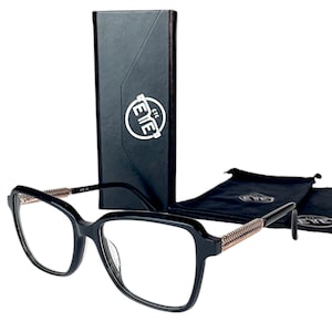 Elegant Womens Black Eyeglass Frames ETE Acetate Optical Glasses for Fashion or Prescription Premium Comfort