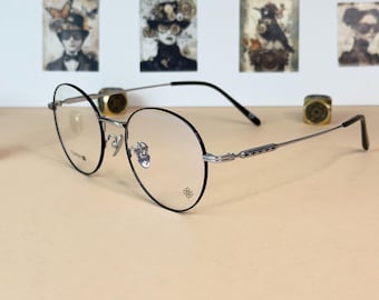 Round Titanium Blue Light Eyeglasses, Optical Glasses Frames, Japanese Korean Retro Eyewear