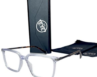 Clear Acetate Eyeglass Frames: Unisex Prescription Ready Optical Frame
