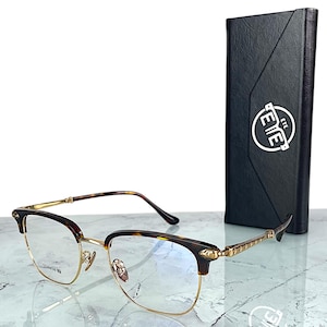 Оправа для очков Retro Tortoise Titanium – полуободковая, японский стиль, бренд ETE
