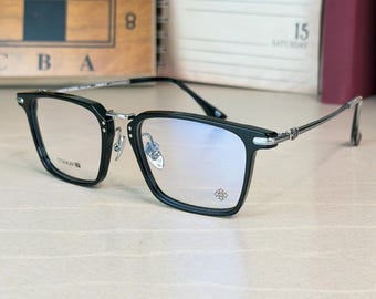 Titanium Square Eyeglasses | Optical glasses frames | Nerdy Retro Eyewear | Japanese Korean vintage style | Best gift for him her
