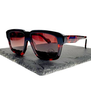 Polarized Sunglasses – Acetate Frame, Gradient Brown Lenses, UV400, Unisex, Hard Case, Retro Square Style, Lightweight Eyewear