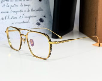 Titanium Aviator Eyeglass Frames Blue Light Filter Japanese Gothic Retro Unisex Prescription Ready